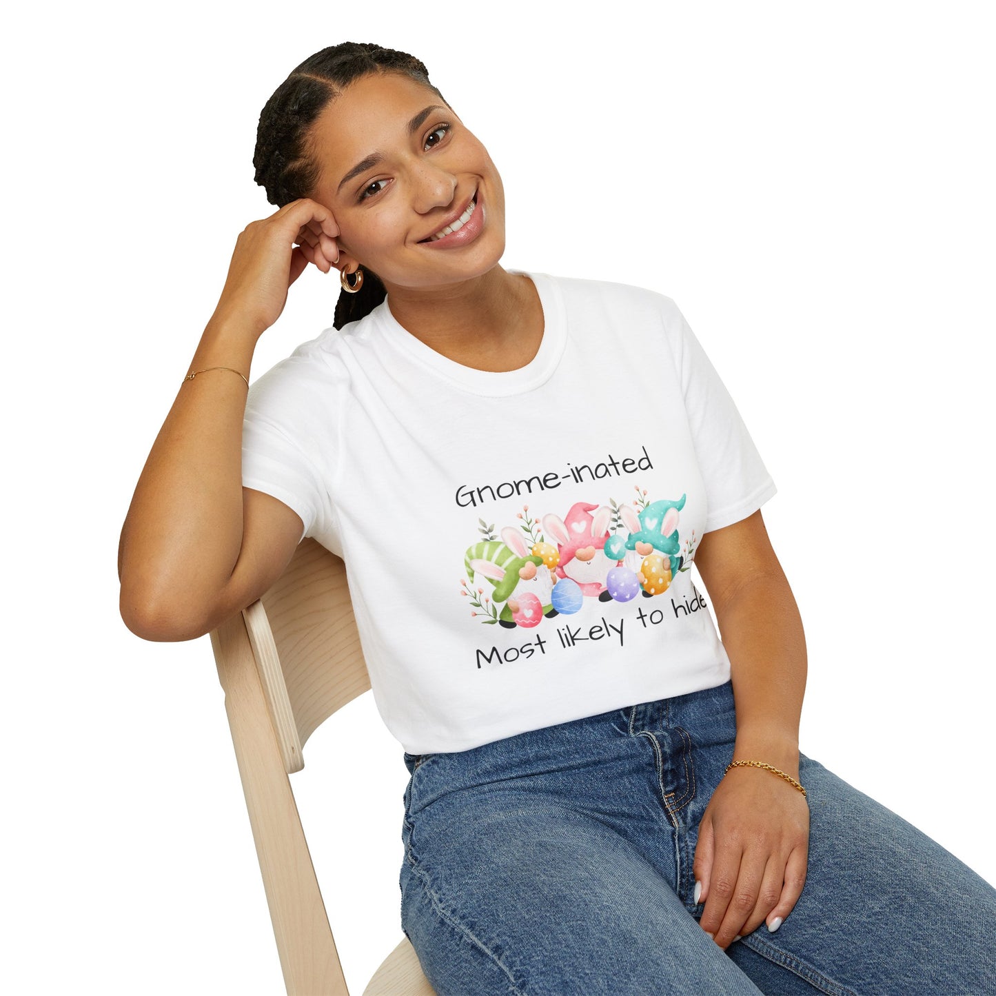 Easter T-Shirt Gnome-inated Most Likely to Hide Pun