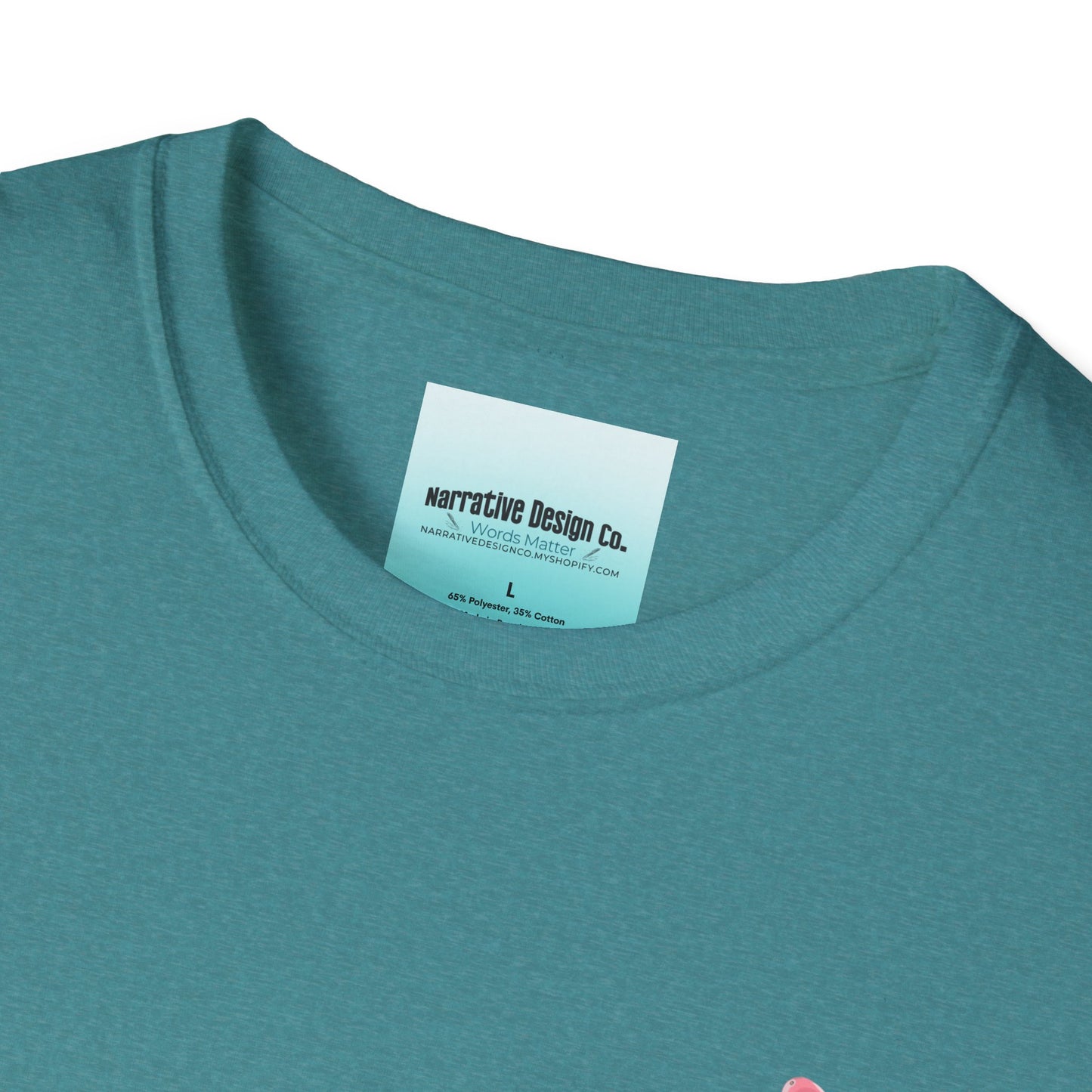 Flamingo Graphic Unisex Softstyle T-Shirt – ‘Poised with Grace’
