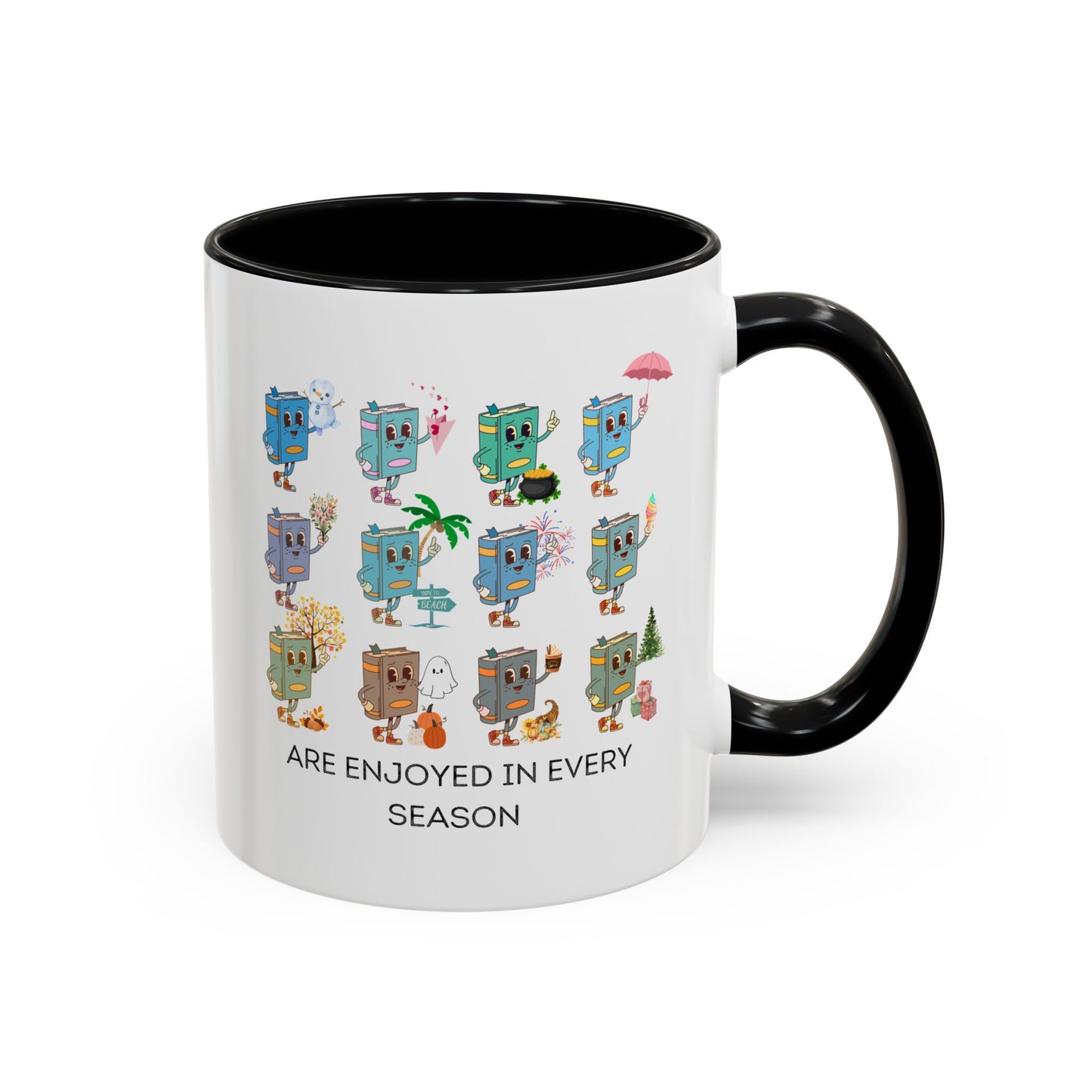 "Read in Every Season" Accent Coffee Mug (11oz)