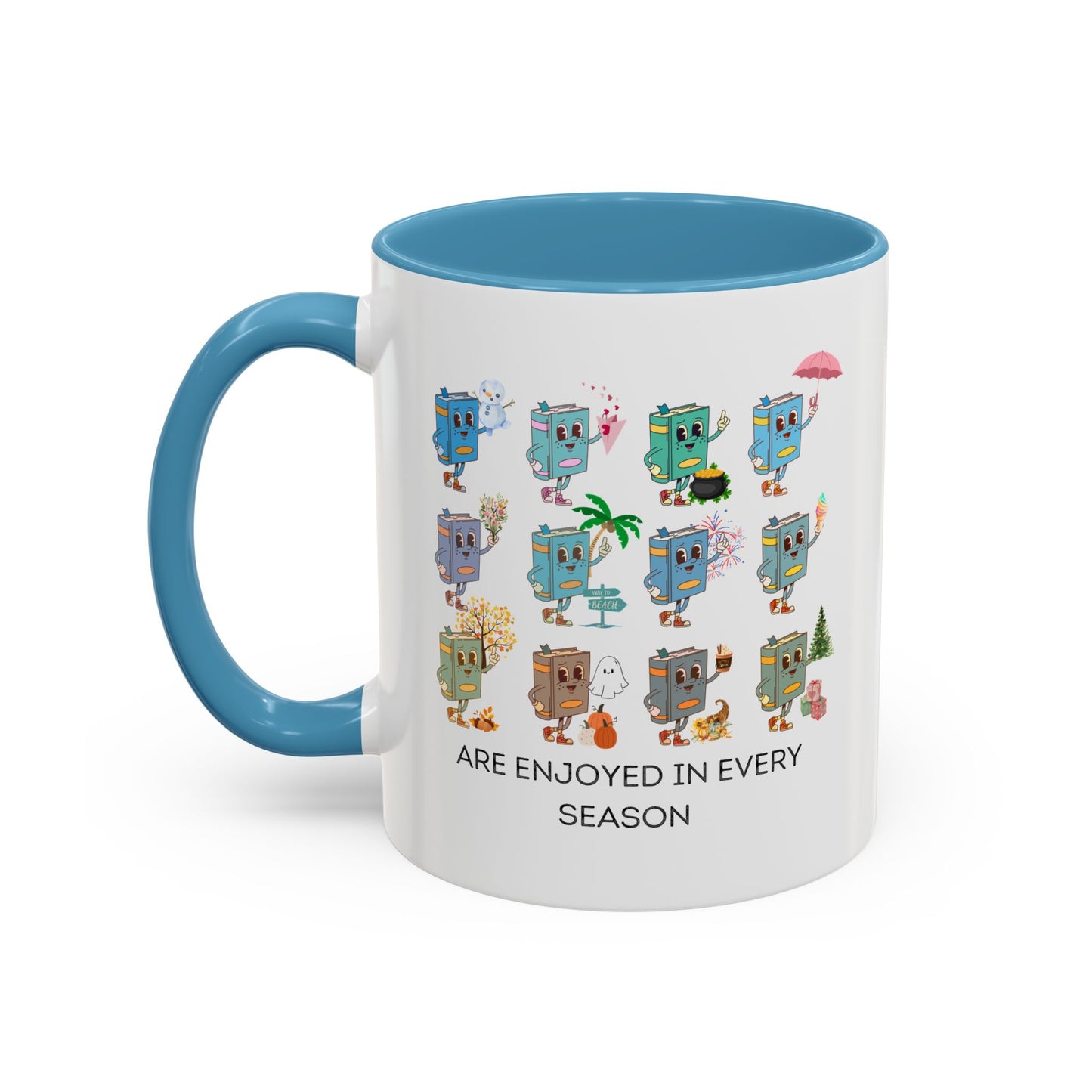 "Read in Every Season" Accent Coffee Mug (11oz)