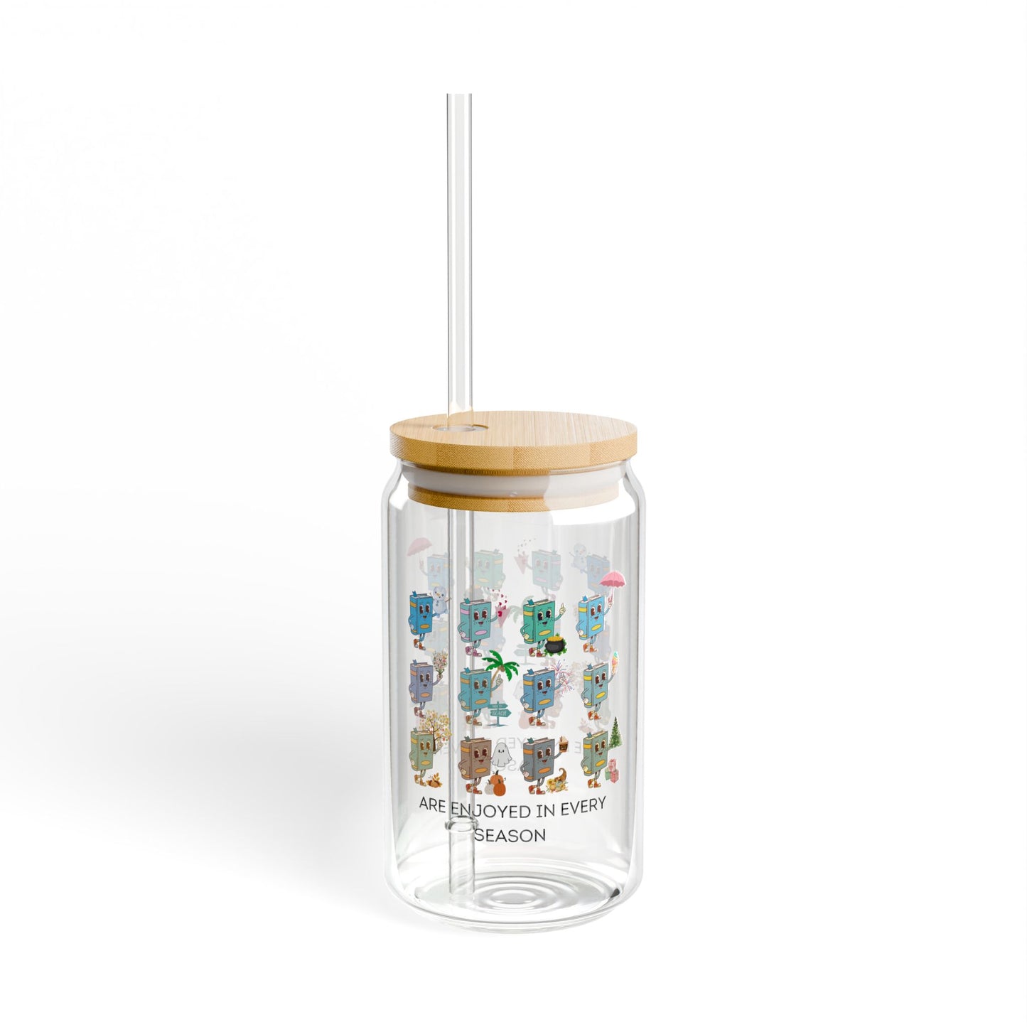 "Read in Every Season" Sipper Glass, 16oz