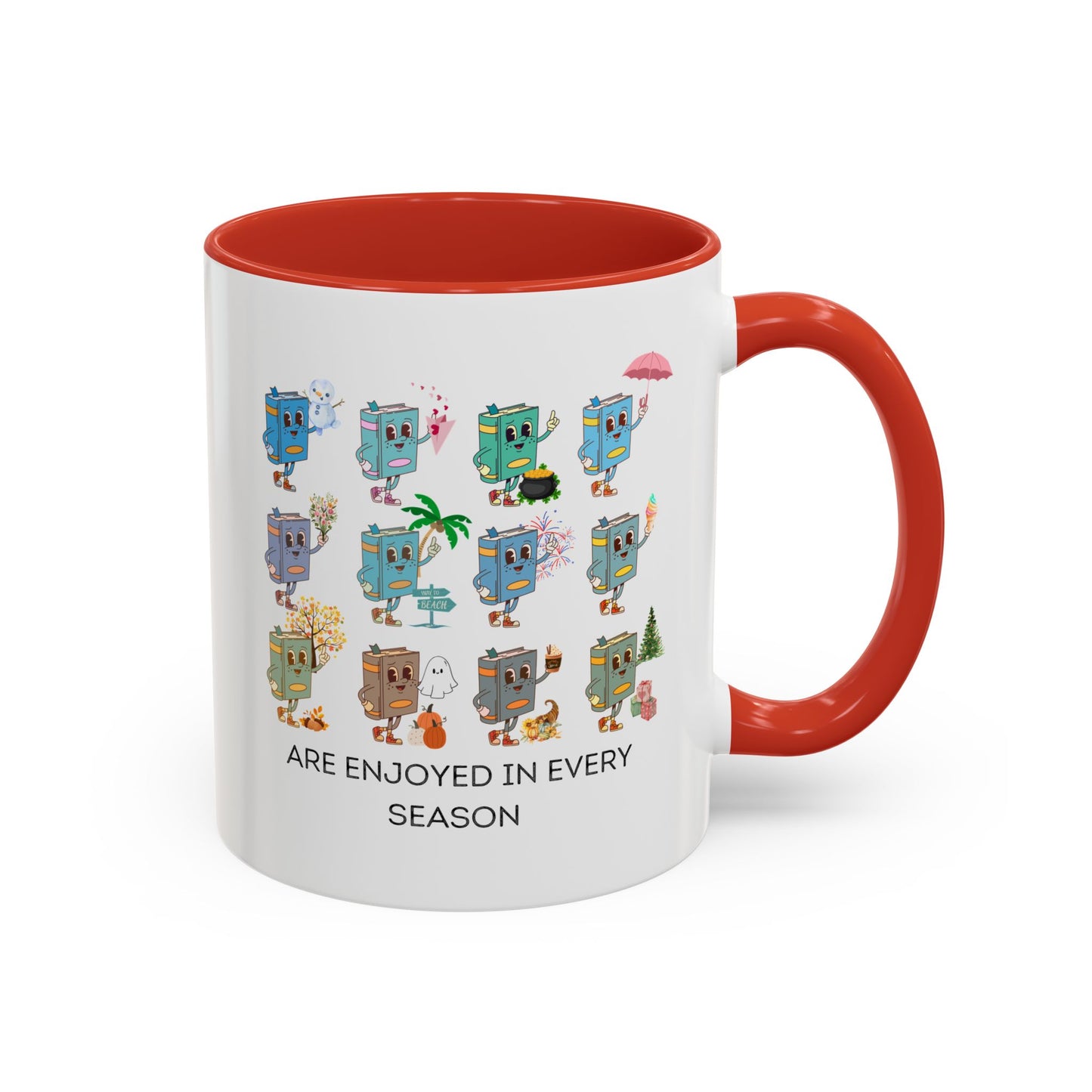 "Read in Every Season" Accent Coffee Mug (11oz)
