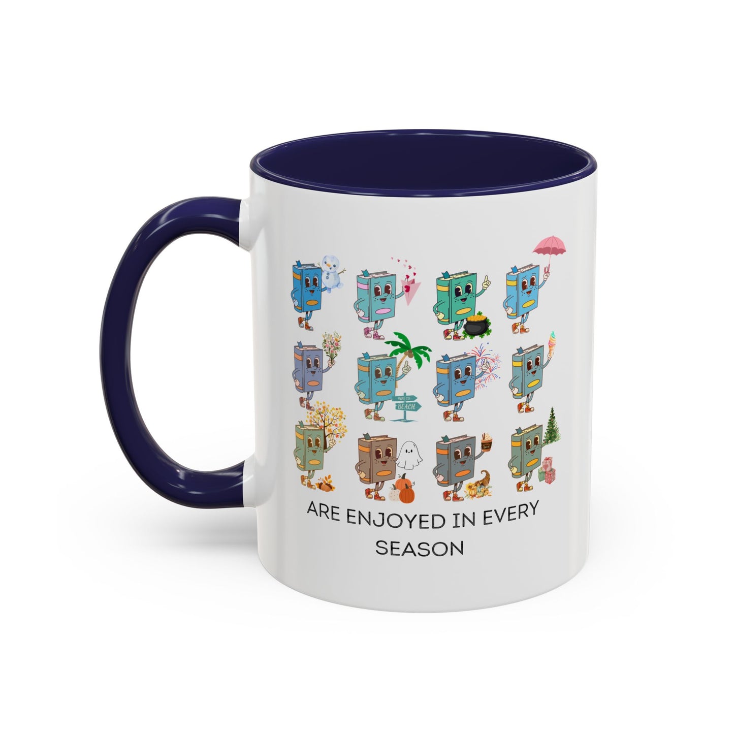 "Read in Every Season" Accent Coffee Mug (11oz)