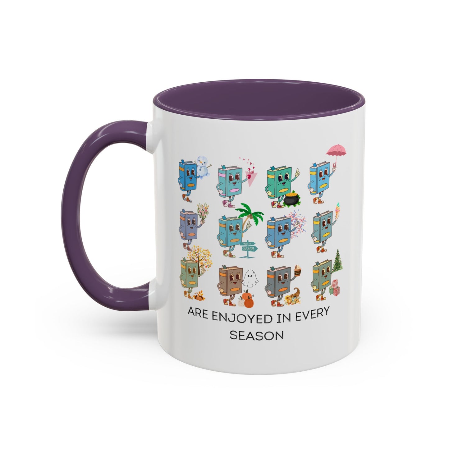 "Read in Every Season" Accent Coffee Mug (11oz)
