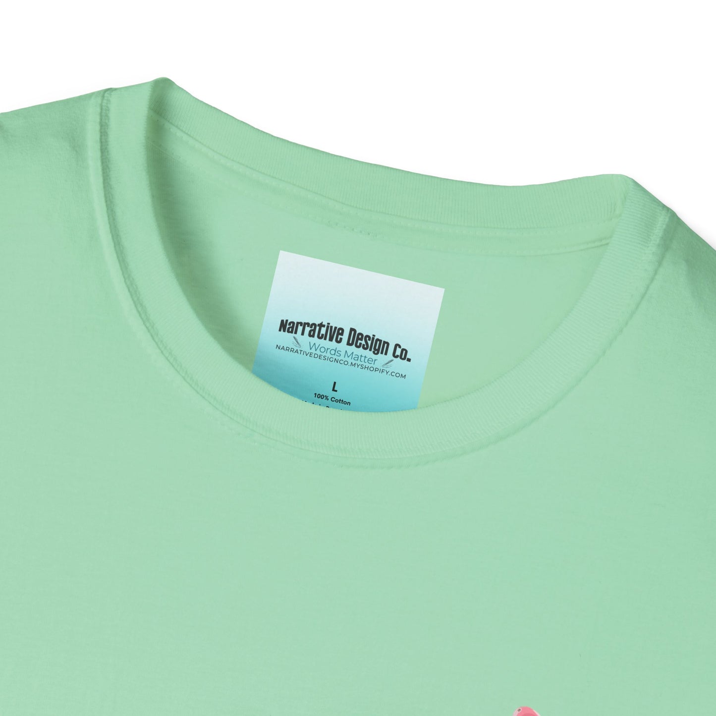Flamingo Graphic Unisex Softstyle T-Shirt – ‘Poised with Grace’