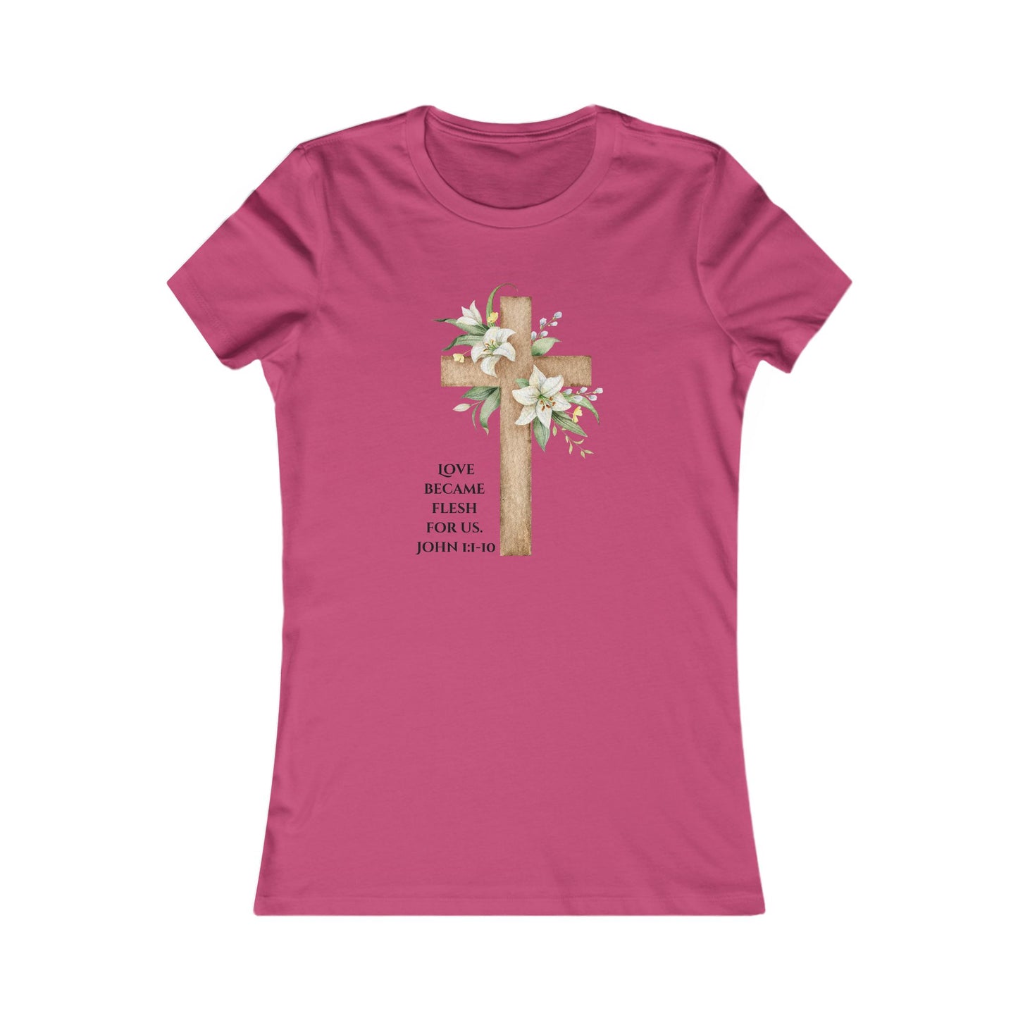 Tee Shirt Women's Cross & Lily Design