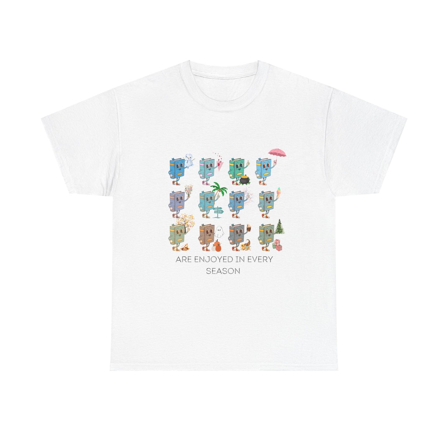 Seasonal Books Tee - Reading is Enjoyed in Every Season
