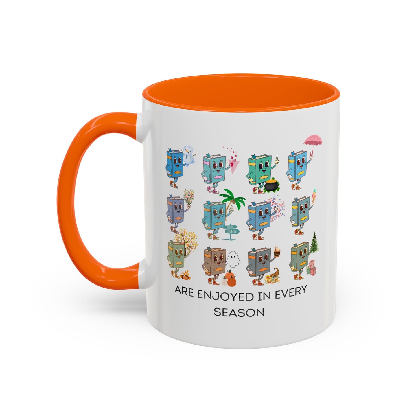 "Read in Every Season" Accent Coffee Mug (11oz)