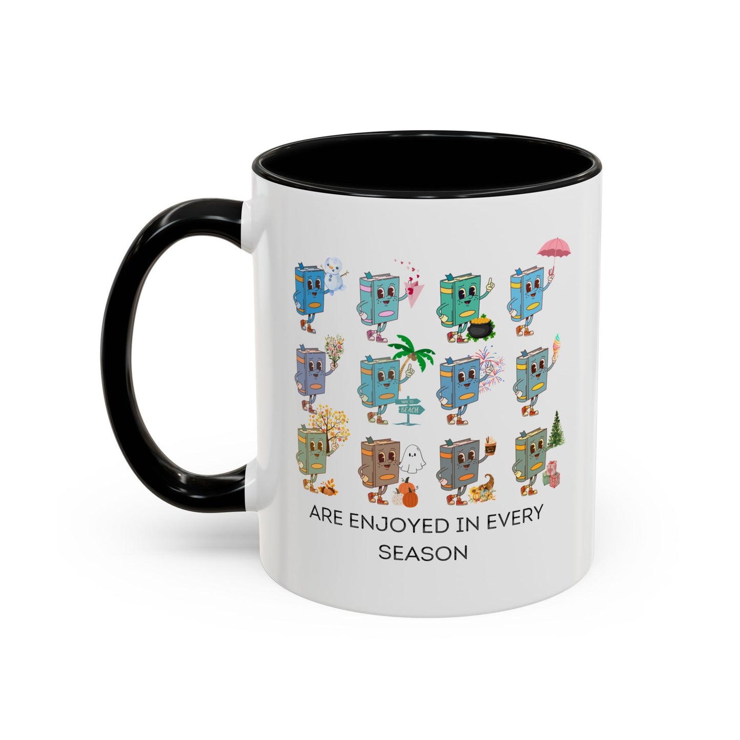 "Read in Every Season" Accent Coffee Mug (11oz)