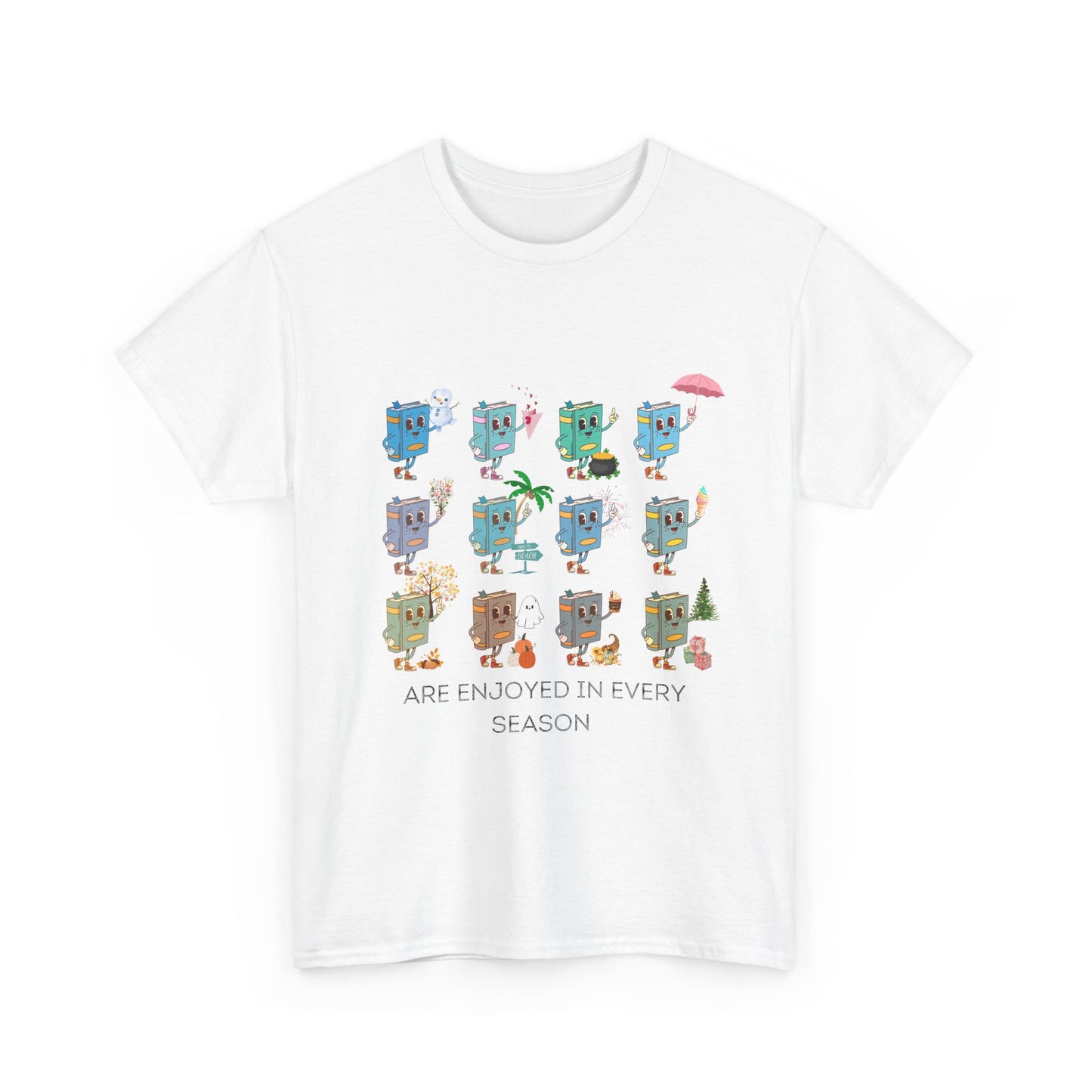 Seasonal Books Tee - Reading is Enjoyed in Every Season