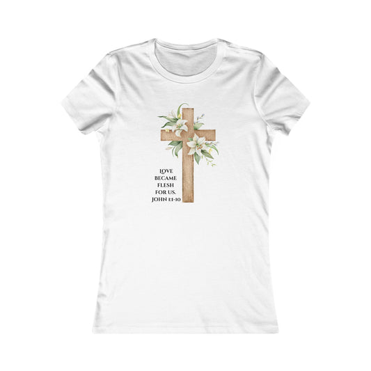 Tee Shirt Women's Cross & Lily Design