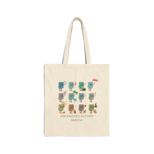 "Read in Every Season" Cotton Canvas Tote Bag
