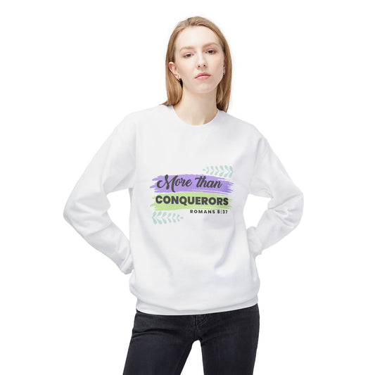 "More Than Conquerors" Fleece Crewneck Sweatshirt