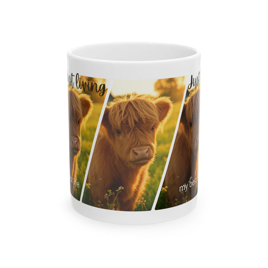 Highland Cow Ceramic Mug, (11oz)